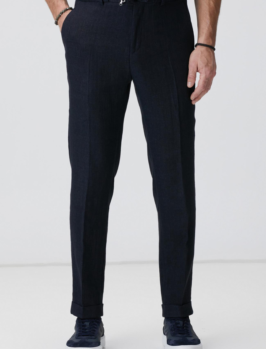 Network Erkek Lacivert Keten Karışımlı Jogger Pantolon Network Erkek Lacivert Keten Karışımlı Jogger Pantolon