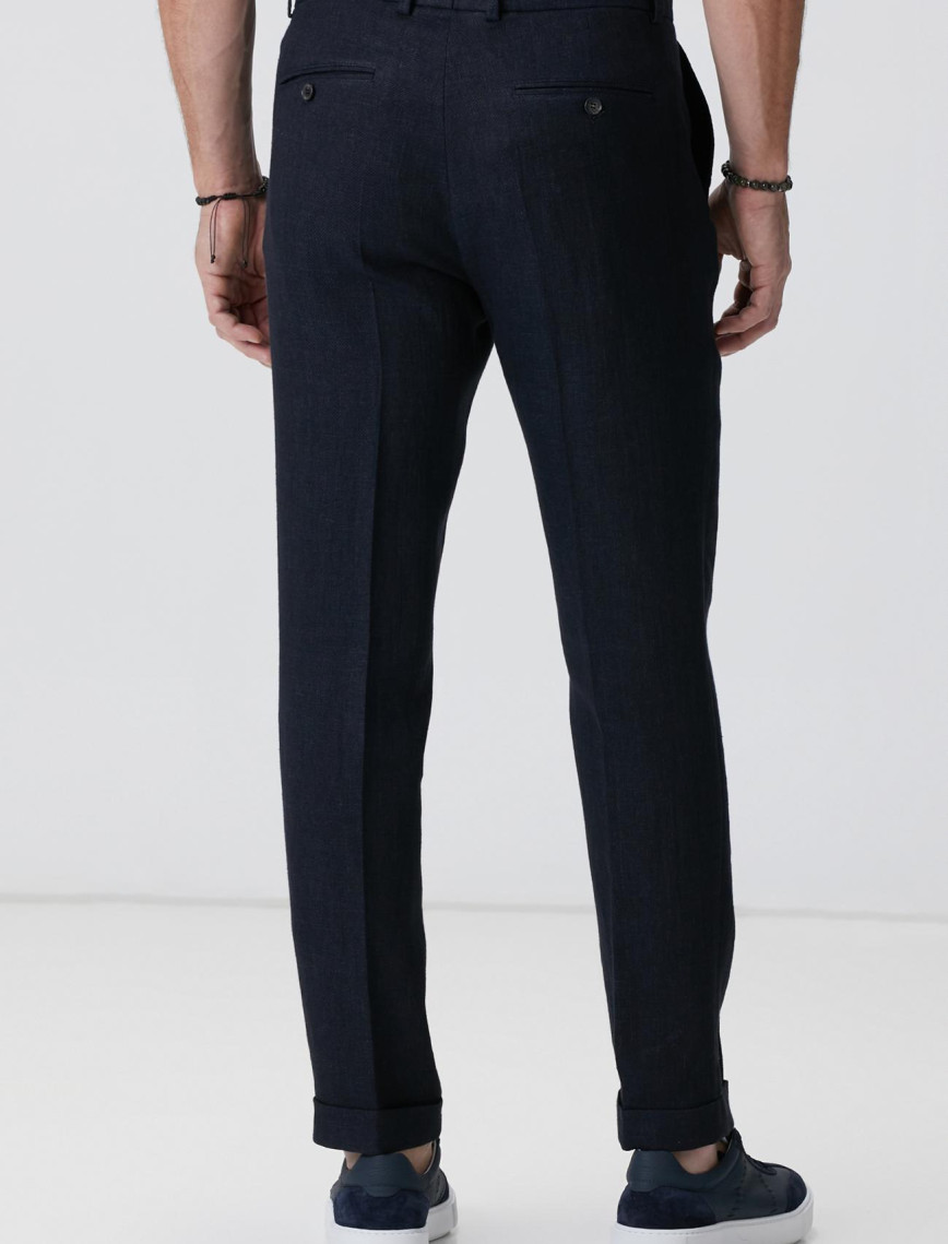 Network Erkek Lacivert Keten Karışımlı Jogger Pantolon Network Erkek Lacivert Keten Karışımlı Jogger Pantolon