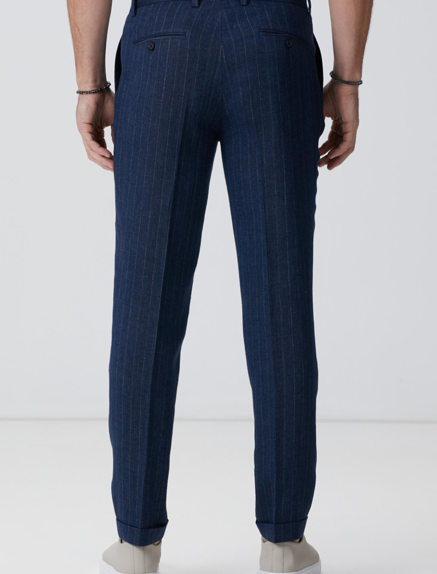 Network Erkek Lacivert Keten Karışımlı Pantolon Network Erkek Lacivert Keten Karışımlı Pantolon