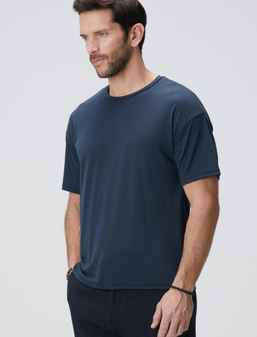Network Erkek Lacivert Basic T-shirt