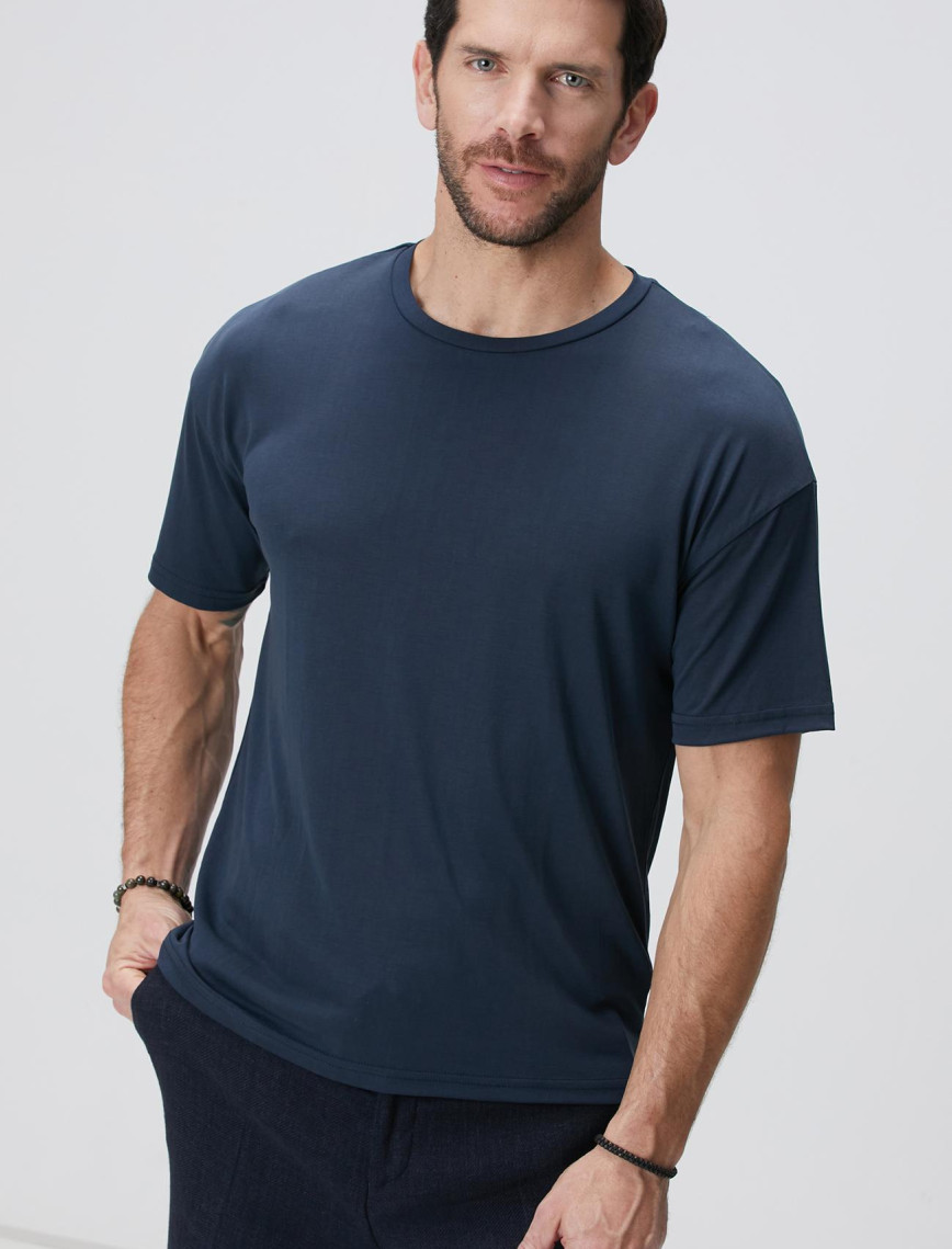 Network Erkek Lacivert Basic T-shirt