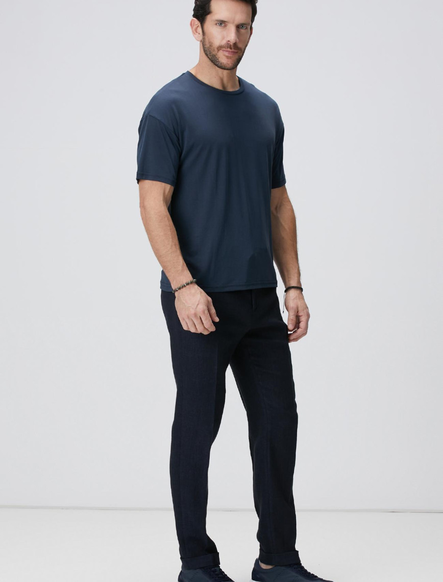Network Erkek Lacivert Basic T-shirt