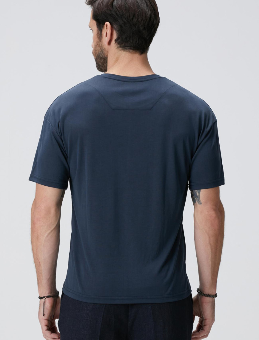 Network Erkek Lacivert Basic T-shirt
