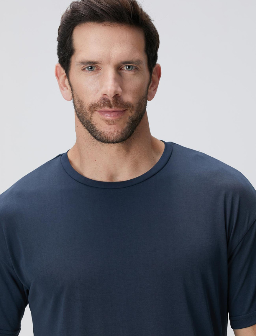 Network Erkek Lacivert Basic T-shirt