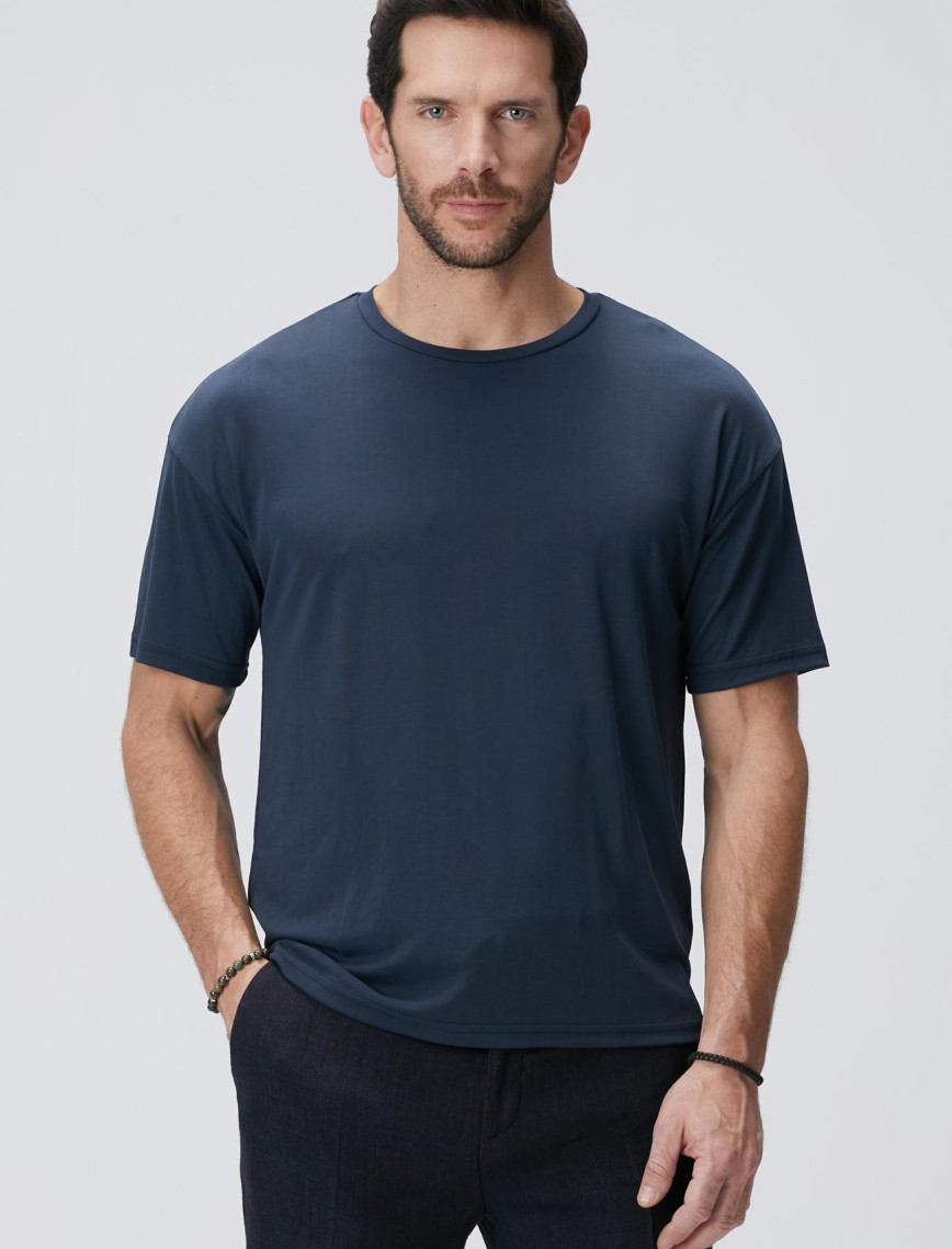 Network Erkek Lacivert Basic T-shirt