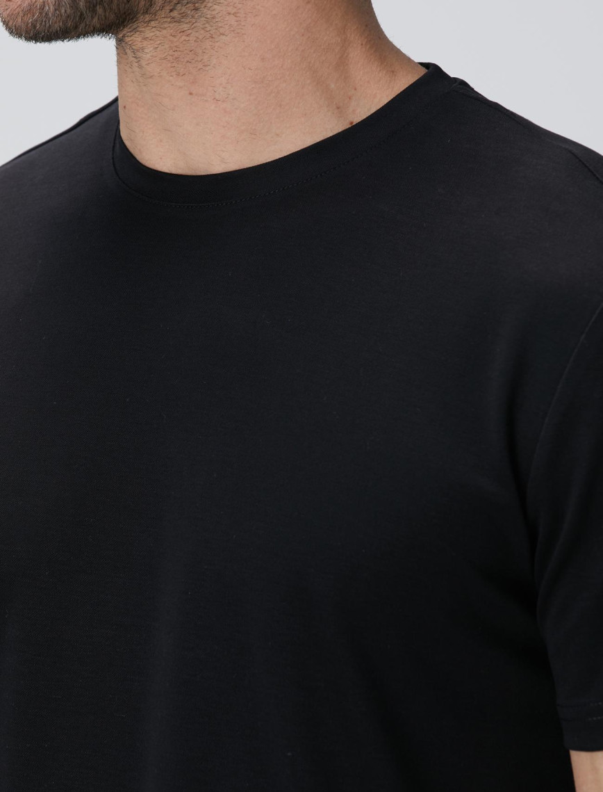 Network Erkek Siyah Basic T-shirt