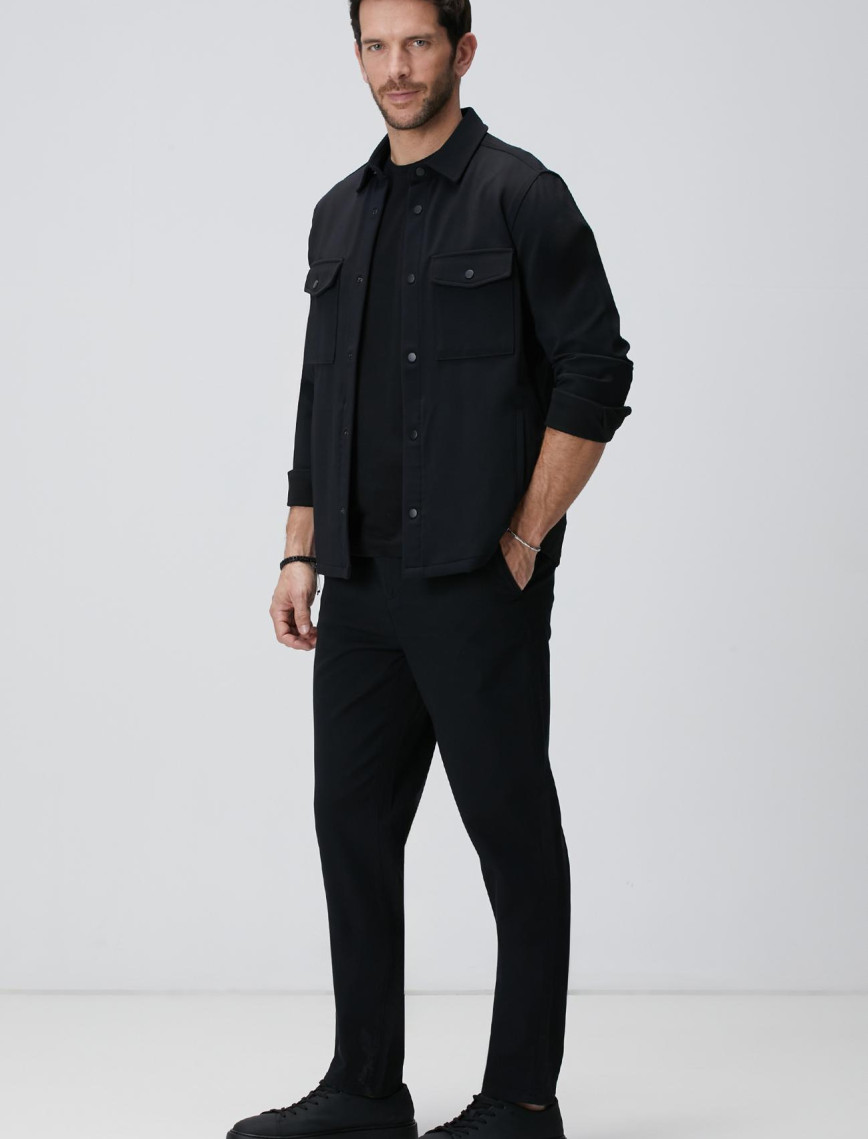 Network Erkek Siyah Basic T-shirt