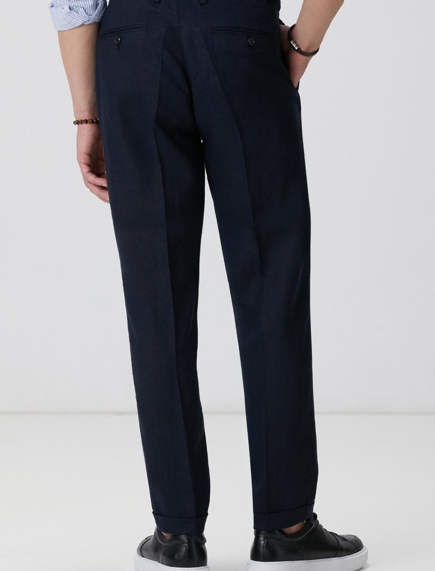 Network Erkek Lacivert Keten Pantolon Network Erkek Lacivert Keten Pantolon