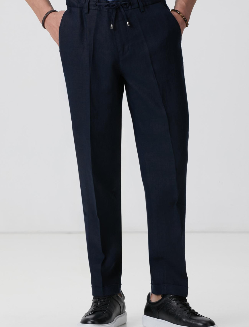 Network Erkek Lacivert Keten Pantolon Network Erkek Lacivert Keten Pantolon