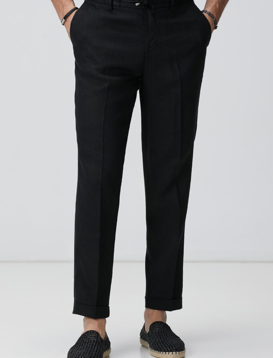 Network Erkek Siyah Keten Jogger Pantolon Network Erkek Siyah Keten Jogger Pantolon