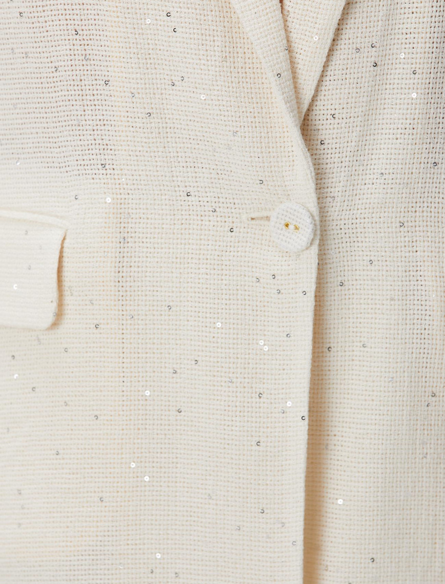 Network Kadın Limited Kırıkbeyaz Payetli Ceket Network Kadın Limited Kırıkbeyaz Payetli Ceket