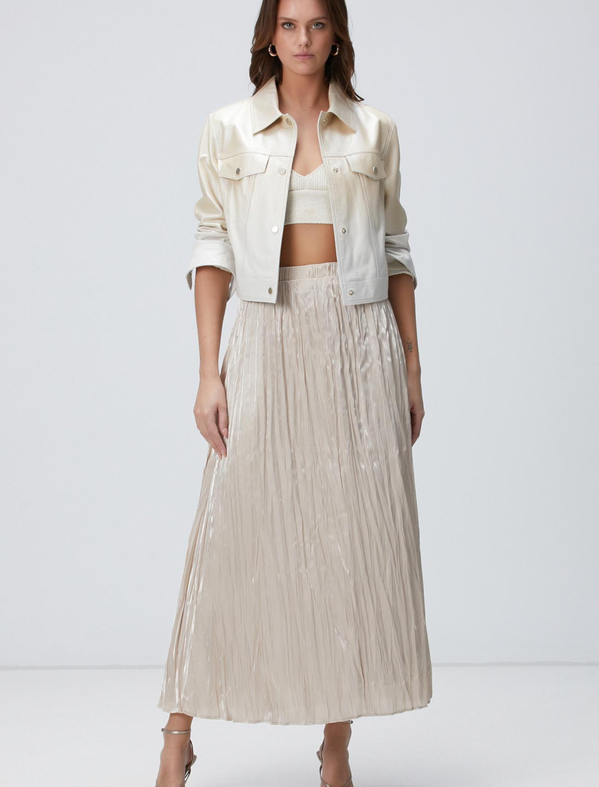 Network Kadın Bej Saten Etek Network Kadın Bej Saten Etek