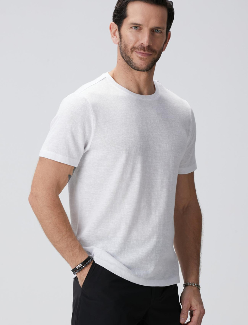 Network Erkek Beyaz Basic T-shirt Network Erkek Beyaz Basic T-shirt