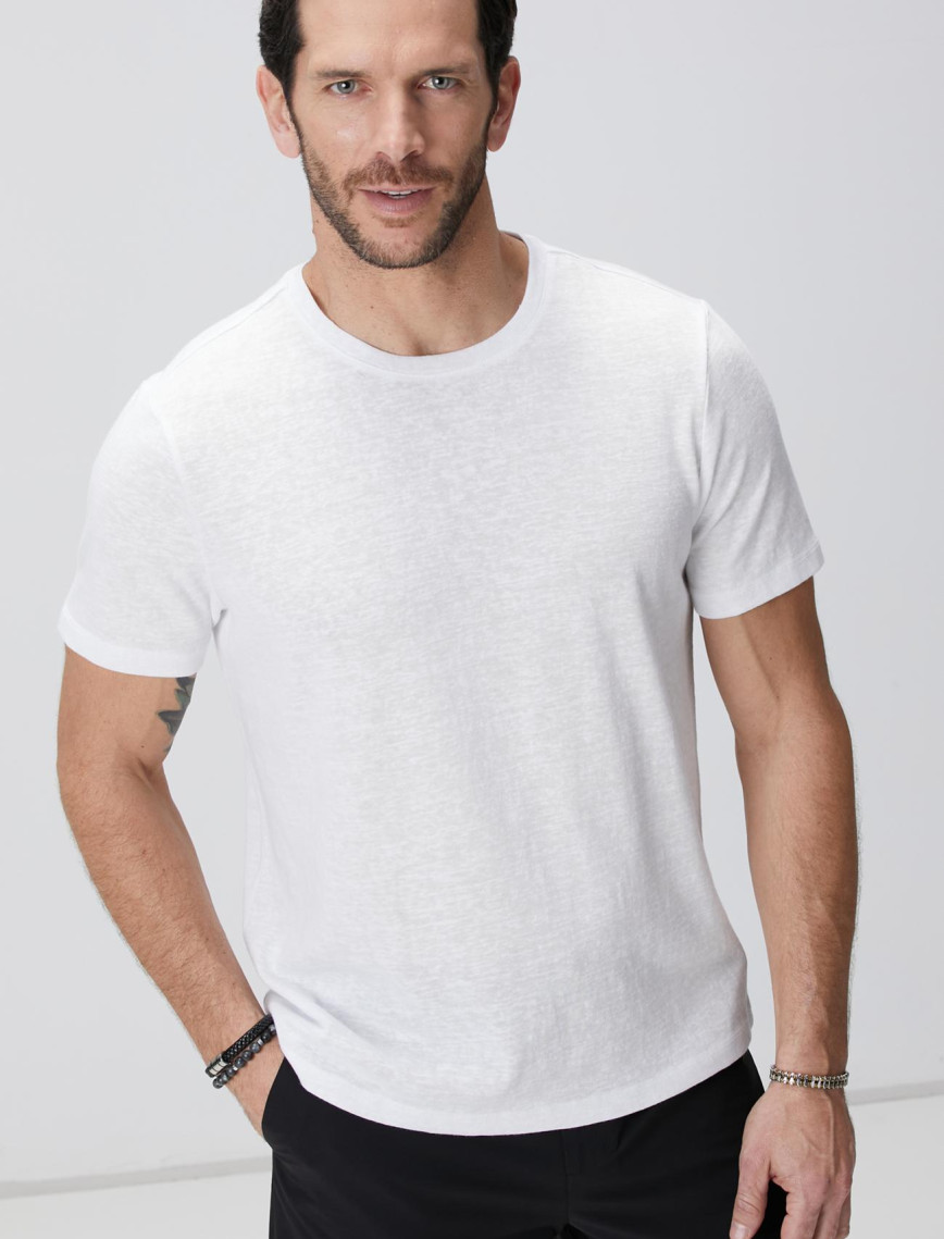Network Erkek Beyaz Basic T-shirt Network Erkek Beyaz Basic T-shirt