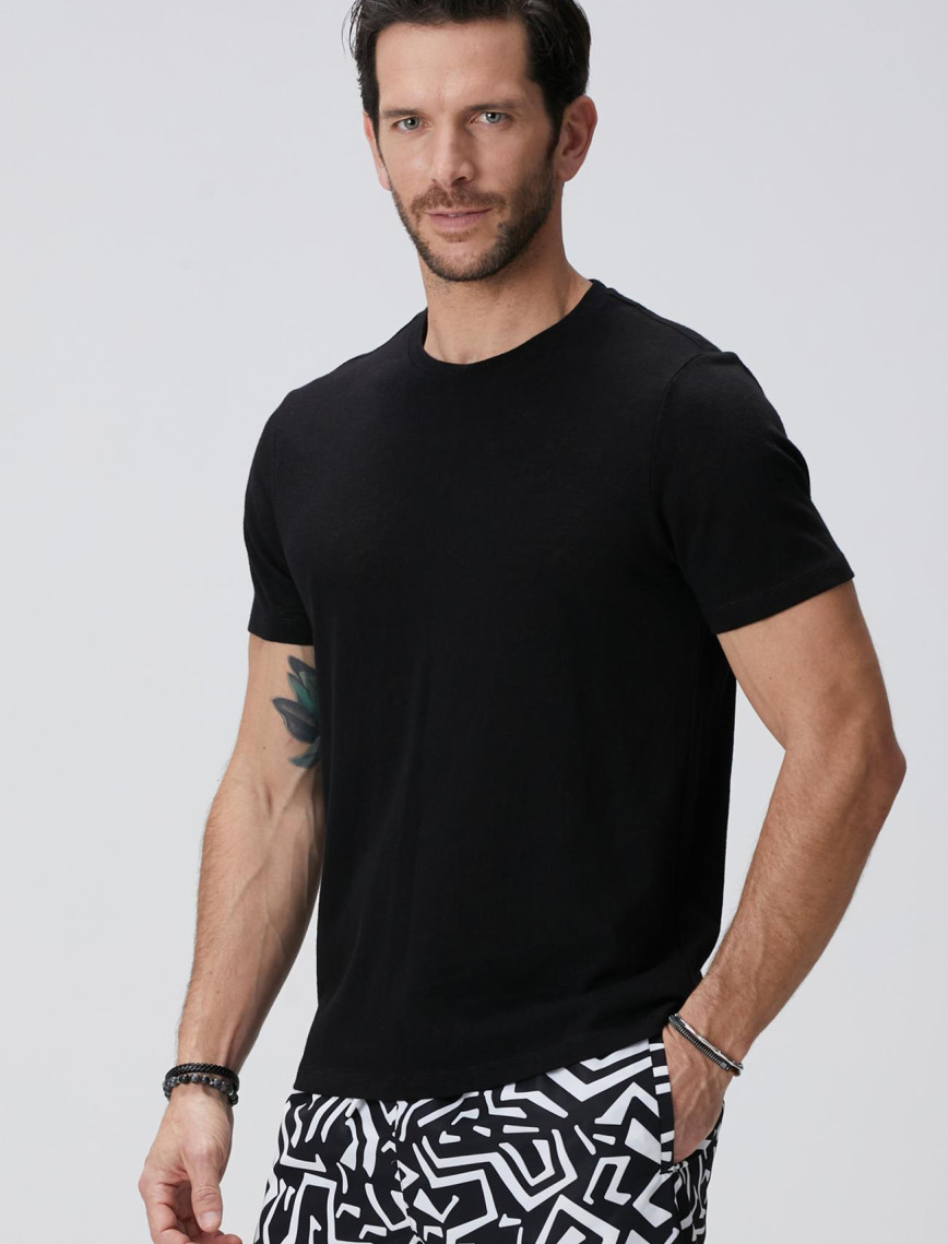 Network Erkek Siyah Basic T-shirt Network Erkek Siyah Basic T-shirt