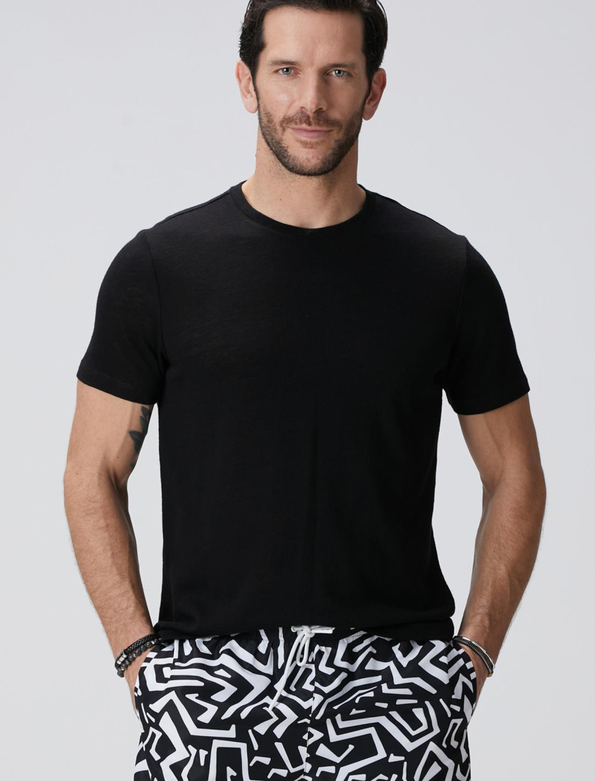 Network Erkek Siyah Basic T-shirt Network Erkek Siyah Basic T-shirt
