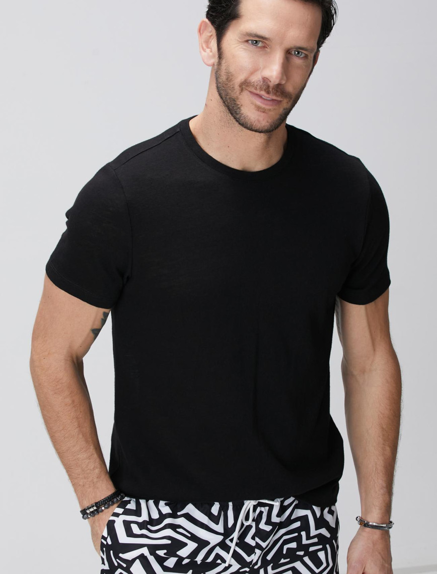 Network Erkek Siyah Basic T-shirt Network Erkek Siyah Basic T-shirt