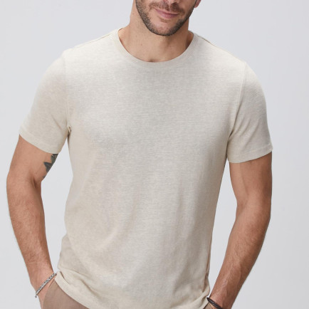 Network Erkek Bej Basic T-shirt Network Erkek Bej Basic T-shirt