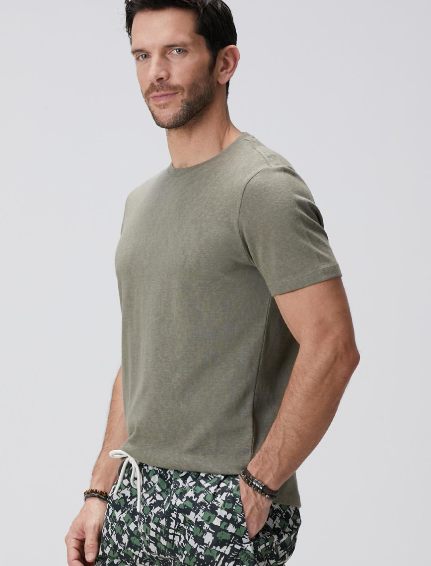 Network Erkek Haki Basic T-shirt Network Erkek Haki Basic T-shirt