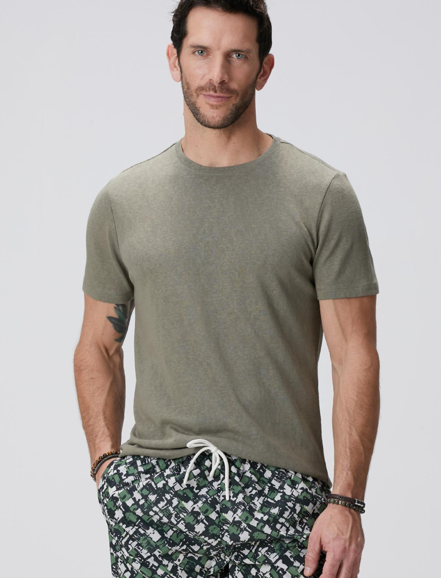 Network Erkek Haki Basic T-shirt Network Erkek Haki Basic T-shirt