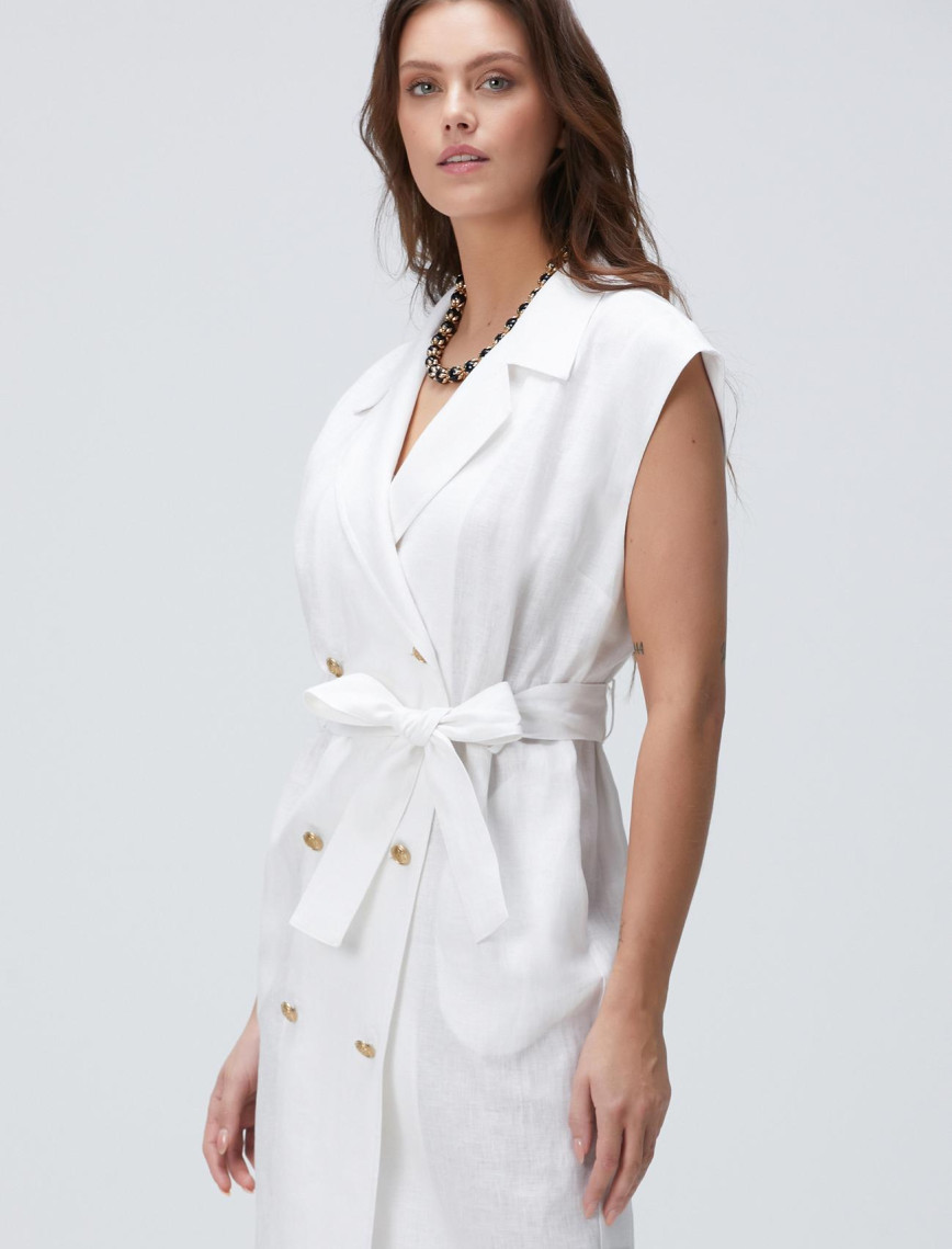 Network Kadın Beyaz Keten Elbise Network Kadın Beyaz Keten Elbise