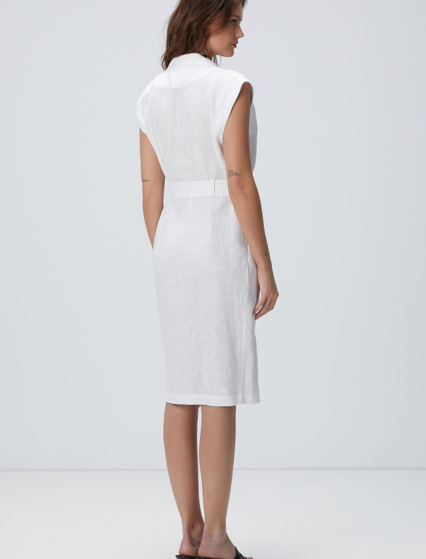 Network Kadın Beyaz Keten Elbise Network Kadın Beyaz Keten Elbise