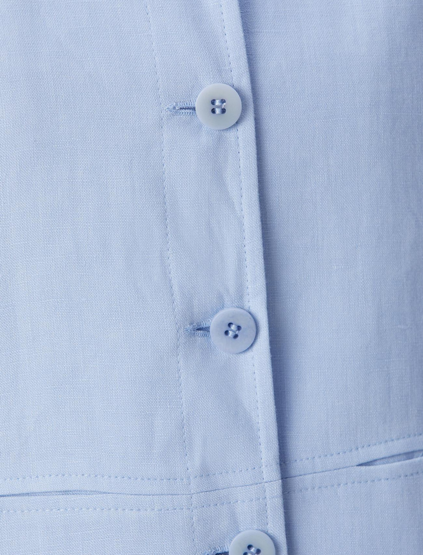 Network Kadın Açık Mavi Keten Ceket Network Kadın Açık Mavi Keten Ceket