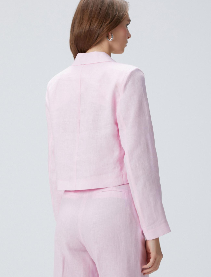 Network Kadın Pembe Keten Ceket