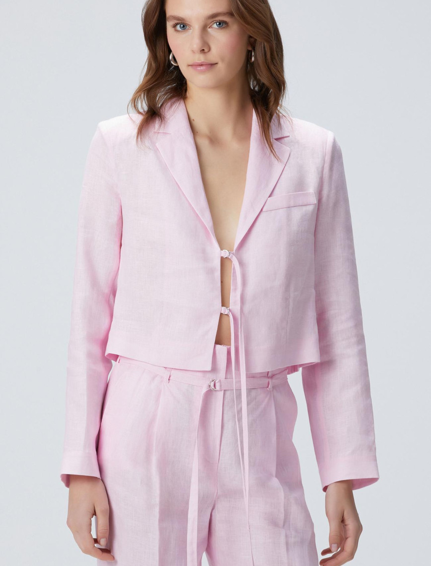 Network Kadın Pembe Keten Ceket