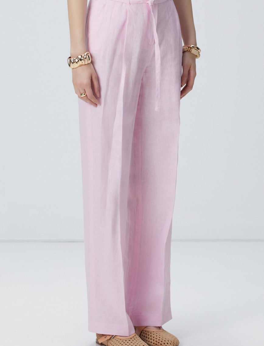 Network Kadın Pembe Keten Pantolon Network Kadın Pembe Keten Pantolon