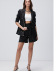 Network Kadın Siyah Keten Ceket Network Kadın Siyah Keten Ceket