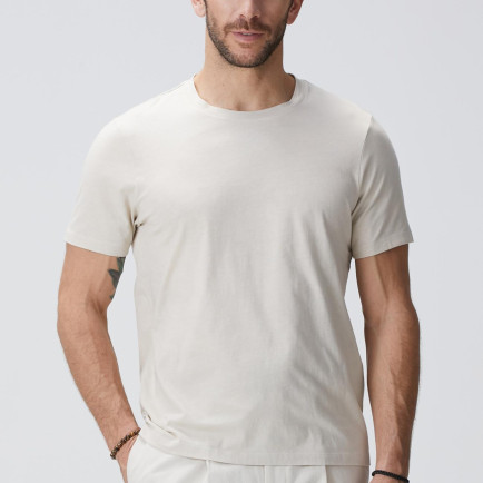 Network Erkek Bej Basic T-shirt Network Erkek Bej Basic T-shirt