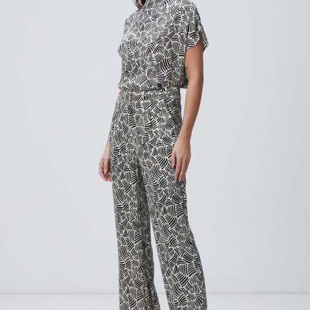 Network Kadın Siyah Kırık Beyaz Desenli Pantolon Network Kadın Siyah Kırık Beyaz Desenli Pantolon