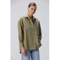 Network Kadın Yeşil Taş Baskılı Gömlek Network Kadın Yeşil Taş Baskılı Gömlek