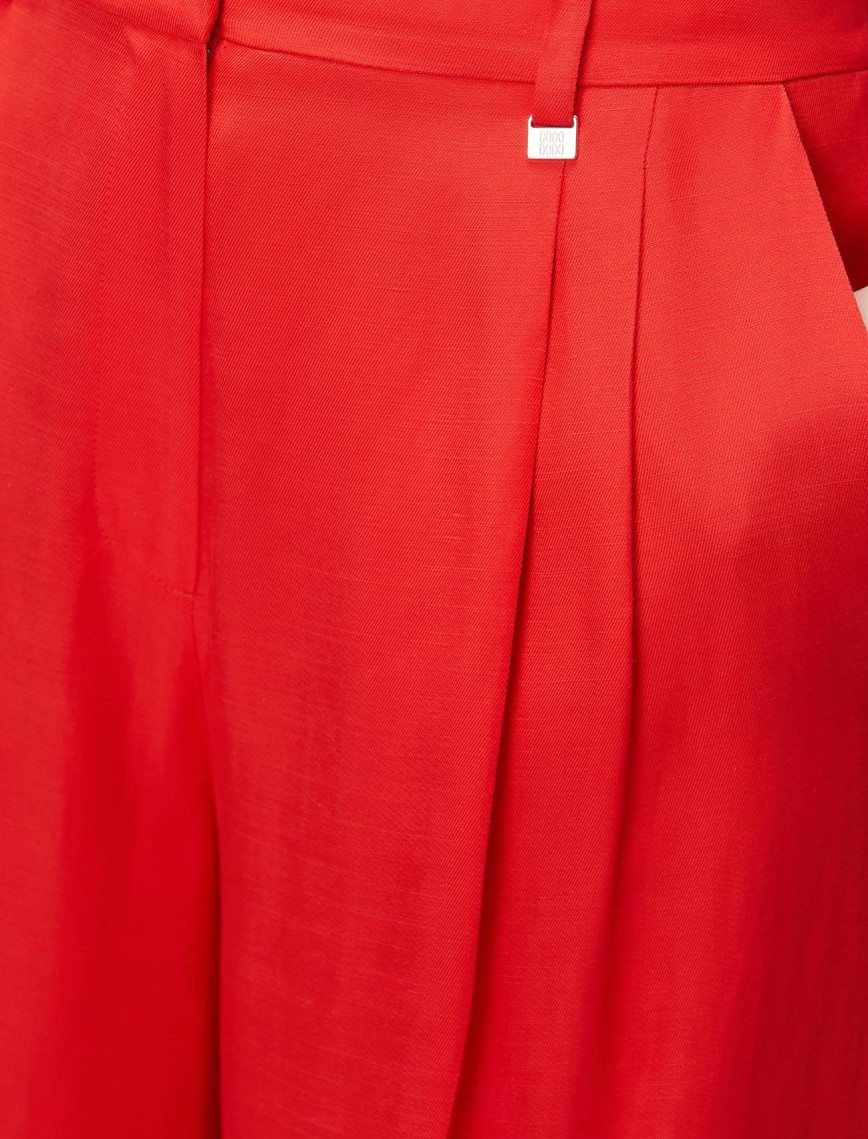 Network Kadın Kırmızı Keten Pantolon