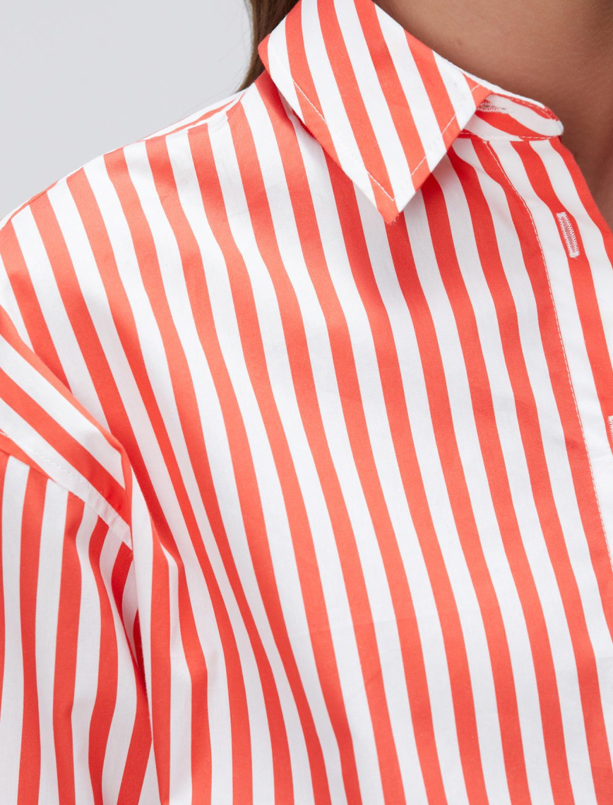 Network Kadın Kırmızı Çizgili Gömlek Network Kadın Kırmızı Çizgili Gömlek