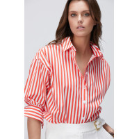 Network Kadın Kırmızı Çizgili Gömlek