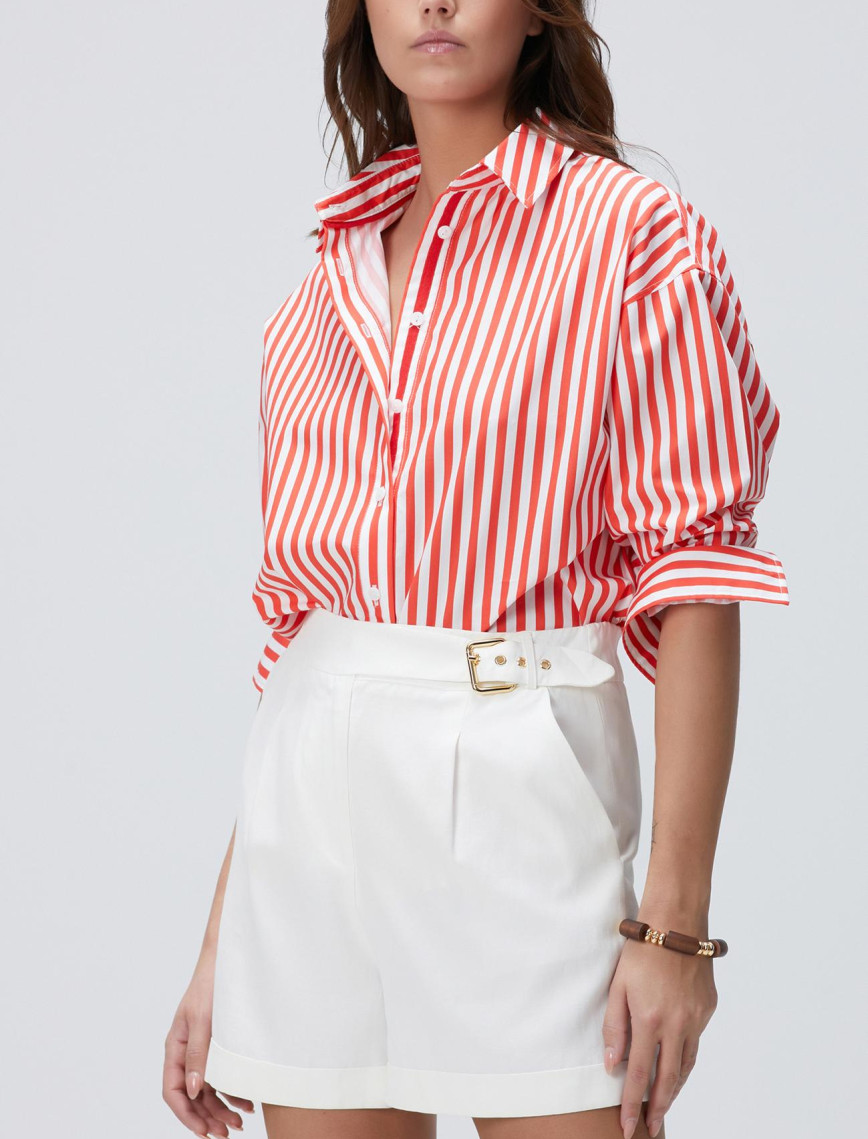 Network Kadın Kırmızı Çizgili Gömlek Network Kadın Kırmızı Çizgili Gömlek