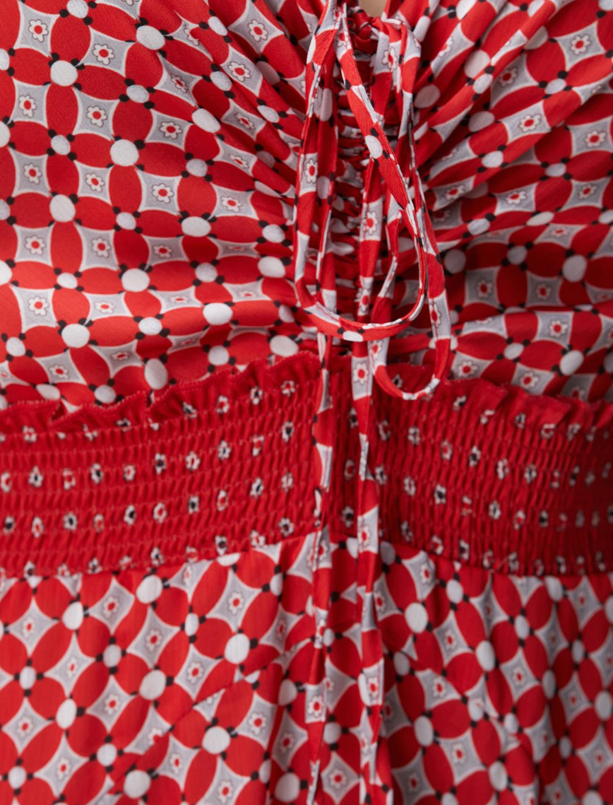 Network Kadın Kırmızı Desenli Mini Elbise Network Kadın Kırmızı Desenli Mini Elbise