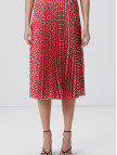 Network Kadın Kırmızı Desenli Midi Etek Network Kadın Kırmızı Desenli Midi Etek