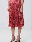 Network Kadın Kırmızı Desenli Midi Etek Network Kadın Kırmızı Desenli Midi Etek