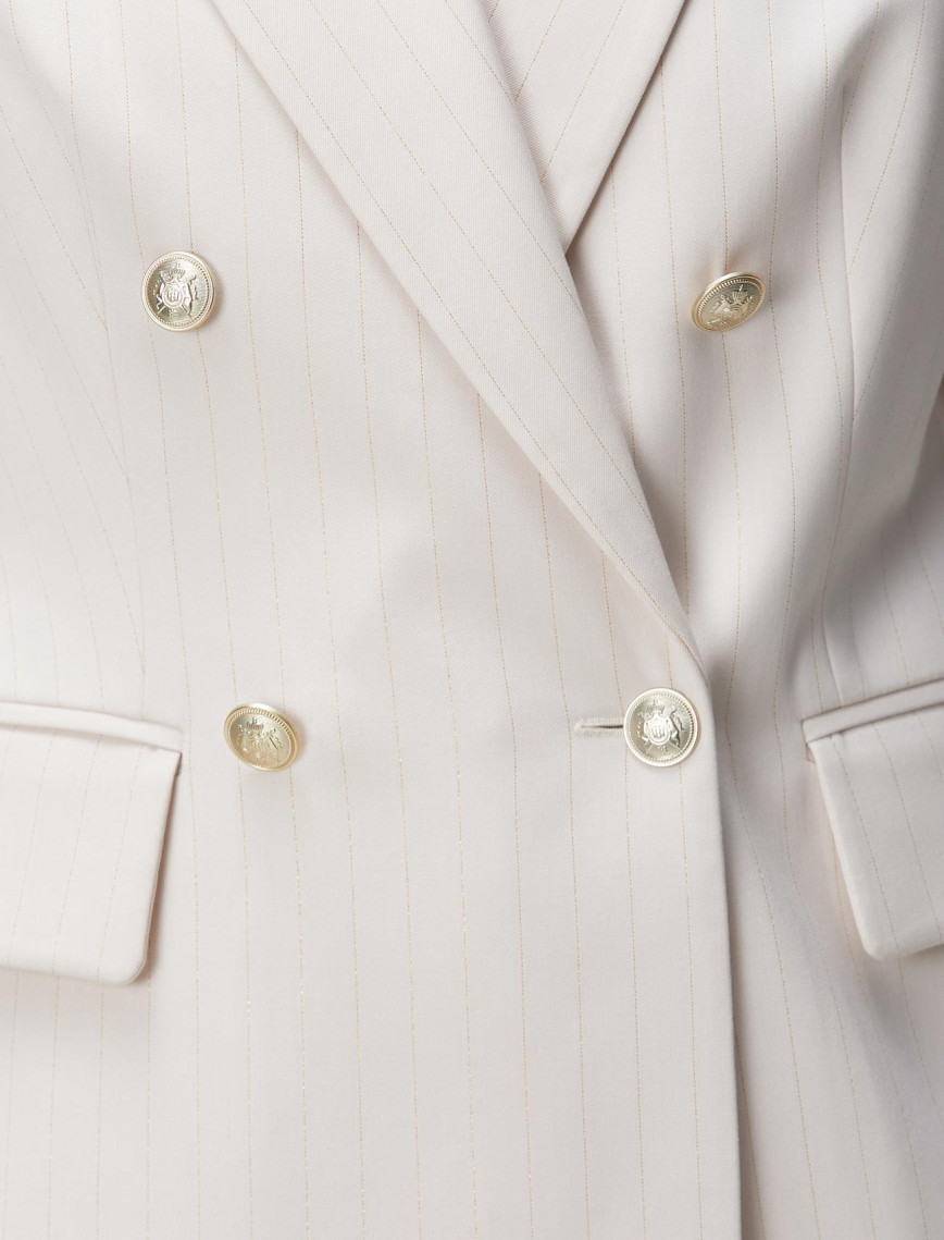 Network Kadın Bej Çizgili Blazer Ceket Network Kadın Bej Çizgili Blazer Ceket