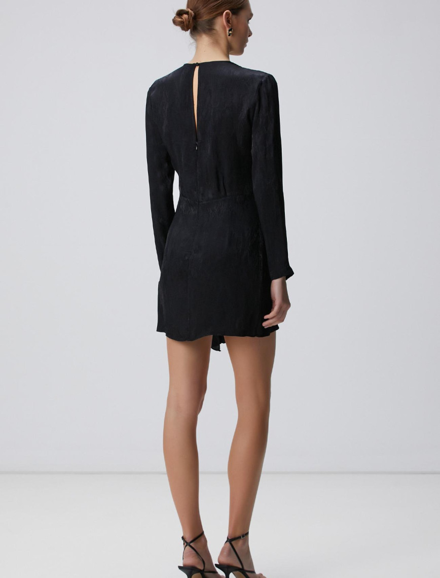 Network Kadın Siyah Jakar Desenli Mini Elbise Network Kadın Siyah Jakar Desenli Mini Elbise