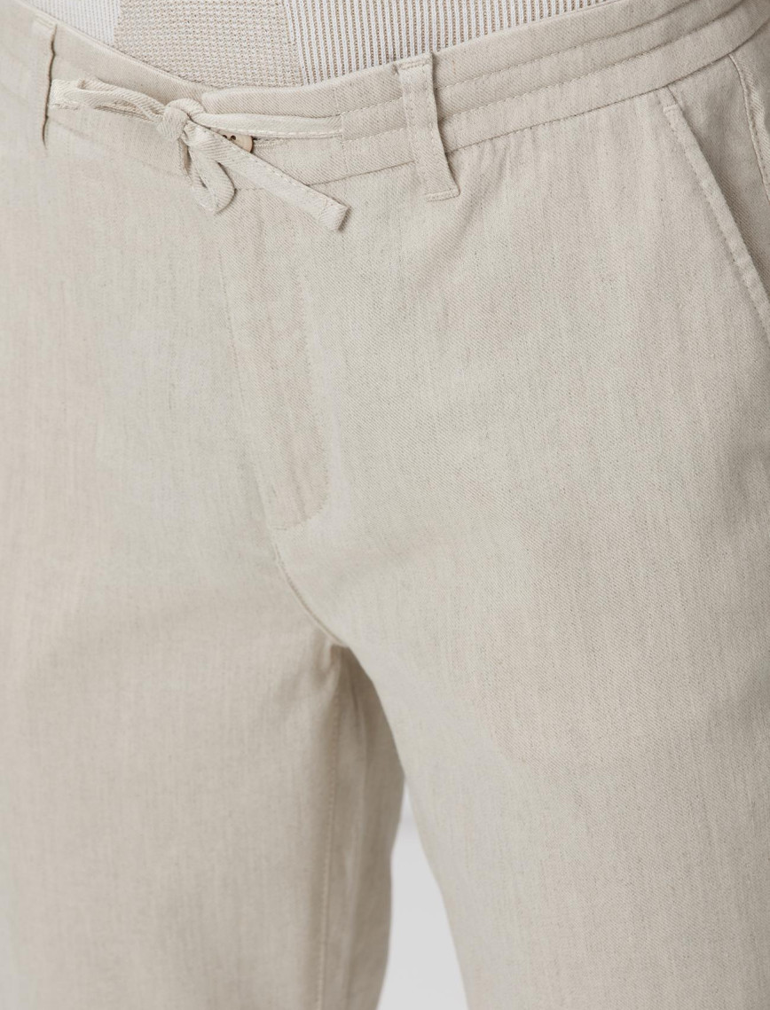 Network Erkek Açık Bej Keten Karışımlı Casual Pantolon Network Erkek Açık Bej Keten Karışımlı Casual Pantolon
