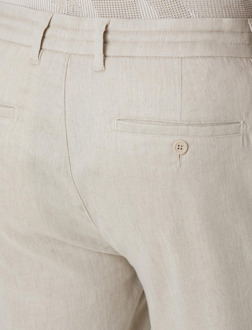 Network Erkek Açık Bej Keten Karışımlı Casual Pantolon Network Erkek Açık Bej Keten Karışımlı Casual Pantolon