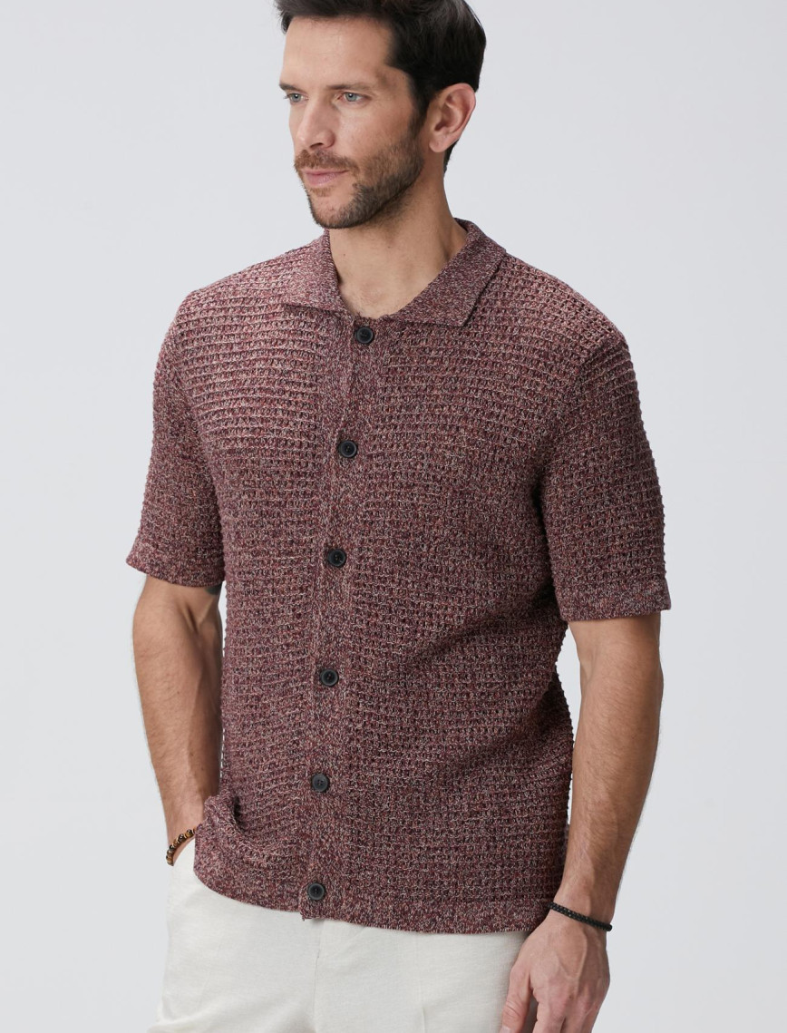 Network Erkek Bordo Keten Karışımlı Triko Hırka Network Erkek Bordo Keten Karışımlı Triko Hırka