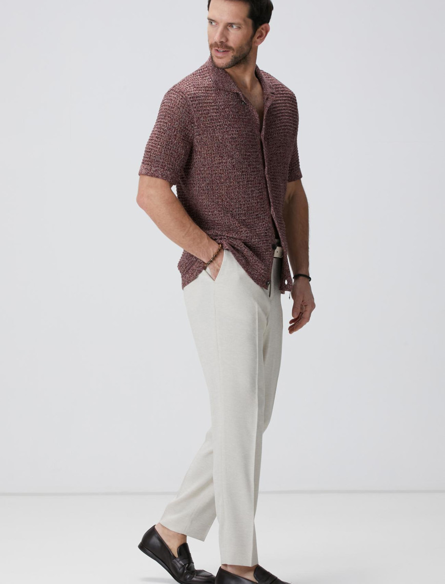 Network Erkek Bordo Keten Karışımlı Triko Hırka Network Erkek Bordo Keten Karışımlı Triko Hırka