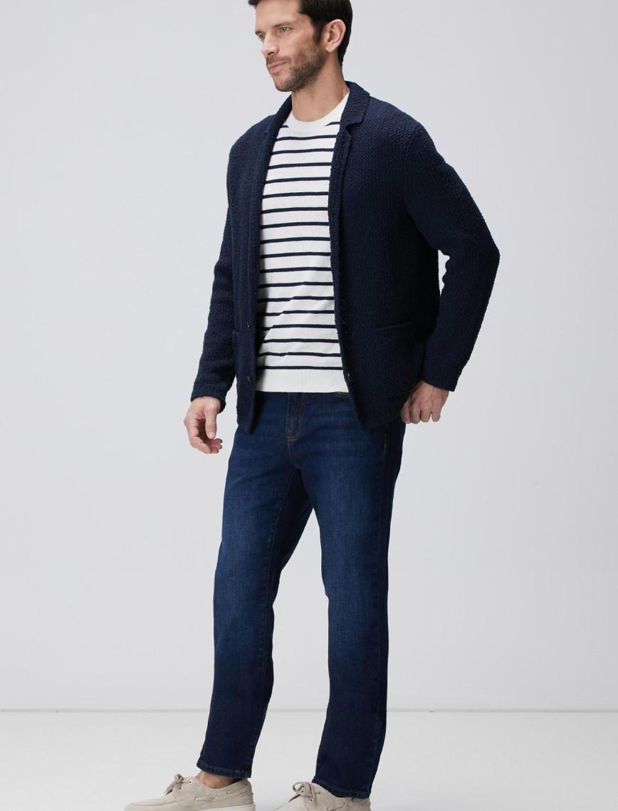 Network Erkek Beyaz Keten Karışımlı Kazak Network Erkek Beyaz Keten Karışımlı Kazak