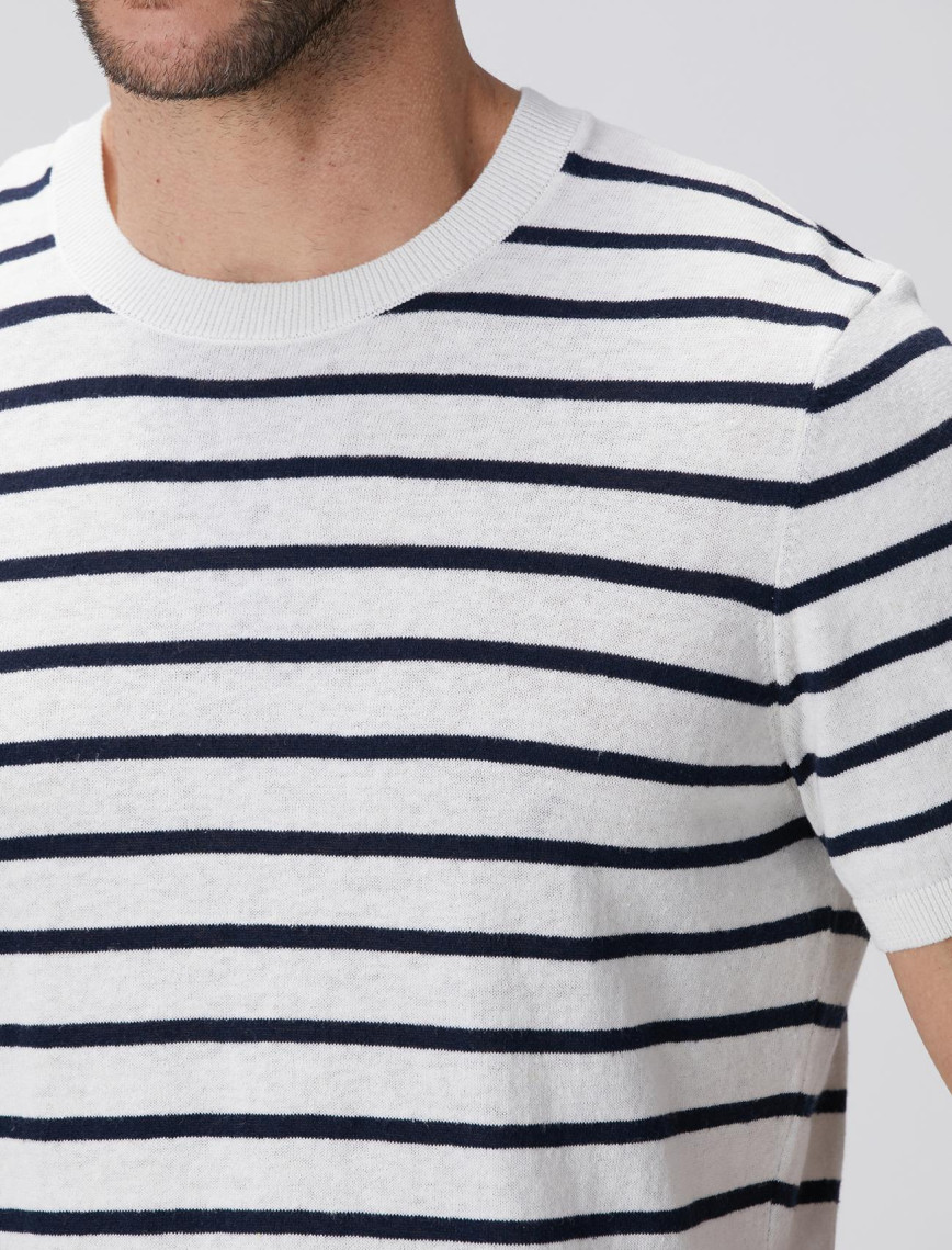 Network Erkek Beyaz Keten Karışımlı Kazak Network Erkek Beyaz Keten Karışımlı Kazak