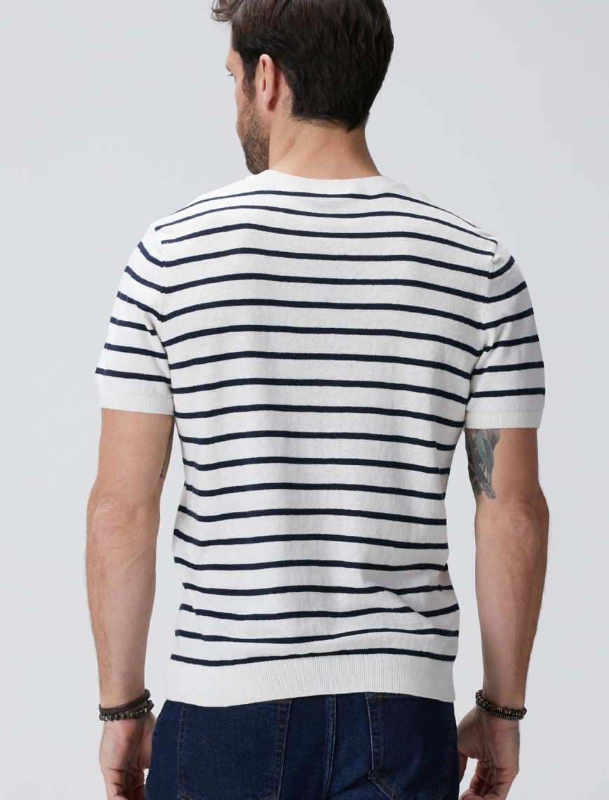 Network Erkek Beyaz Keten Karışımlı Kazak Network Erkek Beyaz Keten Karışımlı Kazak